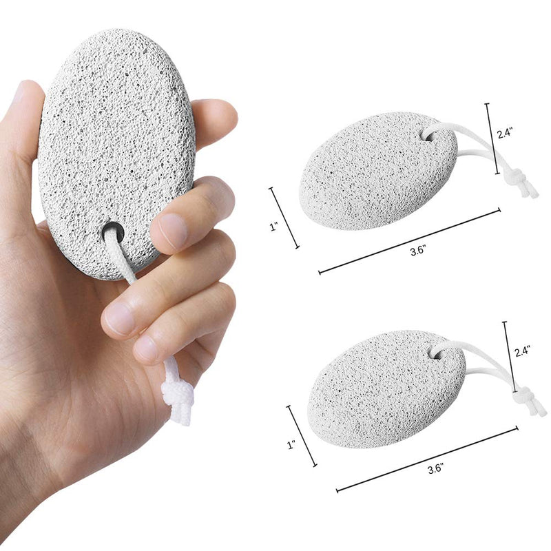 Pumice Stone 2Pcs, Natural Lava Foot File Pumice Stone for feet/Hands/Body Scrubber Hard Skin Callus Remover White - NewNest Australia