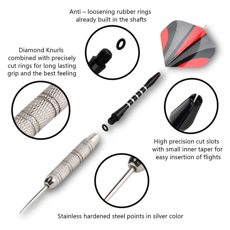 LinkVisions Steel Tip Darts Set, 18 Grams, 15 Pack Steel Barrels - NewNest Australia