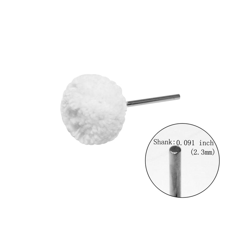 NIUPIKA White Soft Polishing Wheel Buffing Ball 2.35 mm Handle for Rotary Tools Fine Polish Jewelry, Watches, Wheels Surface Pack of 20 - NewNest Australia