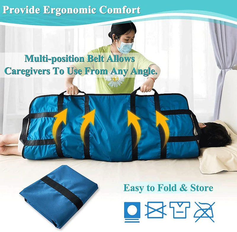 Positioning Pad Draw Sheet Patient Transfer Board Lift Sheet Slide Protective Hospital Bed Mat with Handles for Incontinence, Bariatric, Elderly - Reusable & Washable (48" X 40") - NewNest Australia