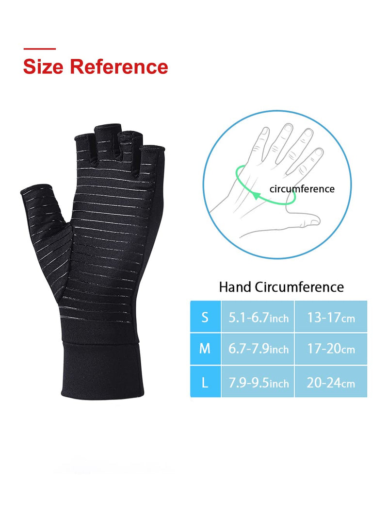 Arthrosis Gloves With Copper, Fingerless Rheumatism Compression Gloves, Arthriti Gaming Gloves, Tendonitis, Rheumatic Pain Relief, Rsi, Carpal Tunnel Syndrome, Black - NewNest Australia