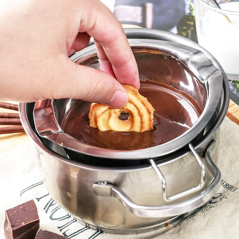 Stainless Steel Double Boiler Pot Chocolate Melting Pot for Melting Chocolate, Butter, Cheese, Candle and Wax Making Kit Double Spouts with Capacity of 400ml - NewNest Australia