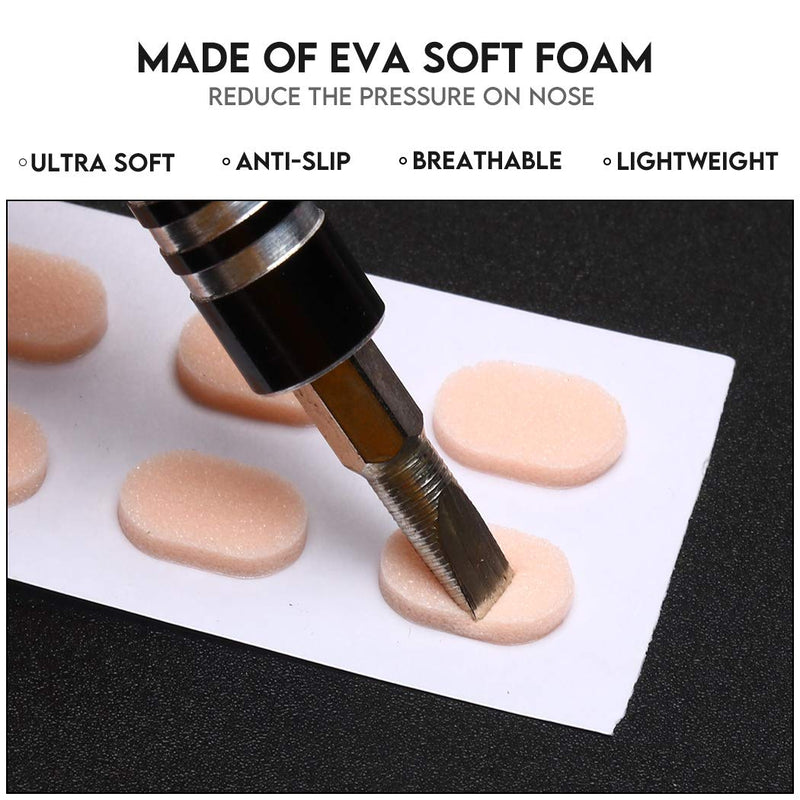 48 Pairs Soft Foam Nose Pads, Self Adhesive Nose Pads Anti-Slip Nosepads for Eyeglasses Sunglasses Reading Glasses, Comfortable and Protect The Makeup (Nude Color) 48 Pairs Oval Nude Color - NewNest Australia