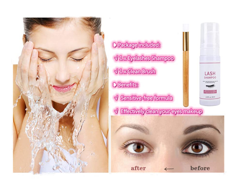 Allbestaye 50ml Professional Eyelashes Shampoo Eyelash Extension Remover Cleanser Lash Foaming Lash Shampoo Eye Make-up Remover - NewNest Australia