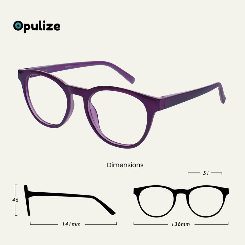 Opulize Blu - Reading Glasses Blue Light Filter Pack of 3 Cool Round Frame Spring Hinges Improve Sleep Computer Gaming Anti-Reflective Men Women BBB5-137 +0.00 Diopter Purple / Green / Ice - NewNest Australia