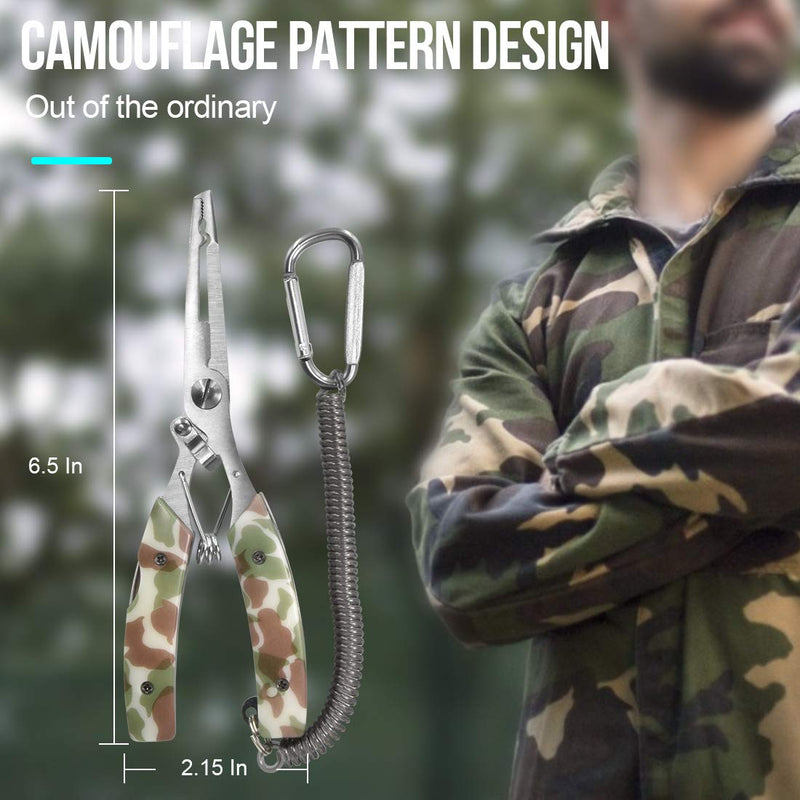 sawkit Fishing Pliers/Portable Fish Hook Remover/Stainless Steel Line Cutter Curved Nose Remove Hook Fishing Tackle Tool with Nylon Sheath Fishing Plyers Fishing Gear Set - NewNest Australia