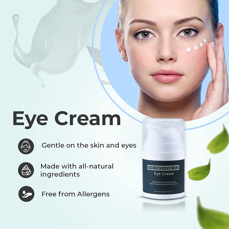 The Escential Co. - Eye Cream - Anti Wrinkle and Anti Aging Cream, Eye Cream for Dark Circles and Dry Skin Around the Eyes, 50g - NewNest Australia