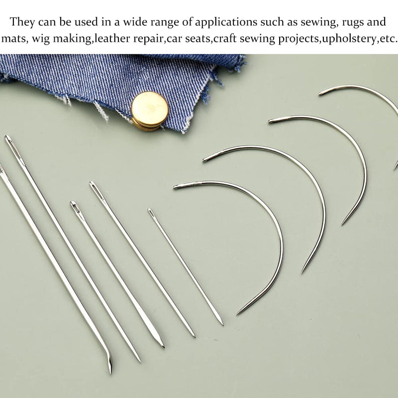 9 Pcs Heavy Duty Hand Sewing Needles Kit,Leather Sewing Needles with 5 Leather Hand Sewing Needle and 4 Curved Needle for Home Upholstery,Leather Needles for Hand Sewing,Carpet Canvas Repair… 9PCS - NewNest Australia