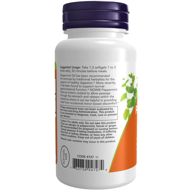NOW Foods Peppermint Gels with Ginger & Fennel Oils, 90 Softgels (Pack of 2) - NewNest Australia