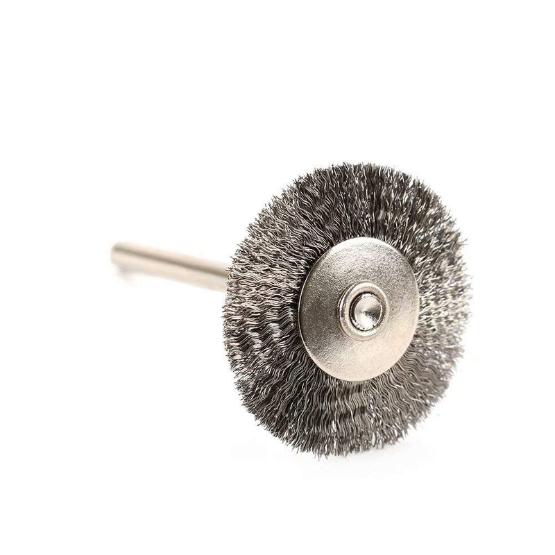 50Pcs 25mm Stainless Steel Wire Wheel Brush Sets T-type with 1/8 Inch Shank Polishing Wheels Rotary Tool for Cleaning,Deburring and Surface-Finishing 50Pcs 25mm Flat - NewNest Australia