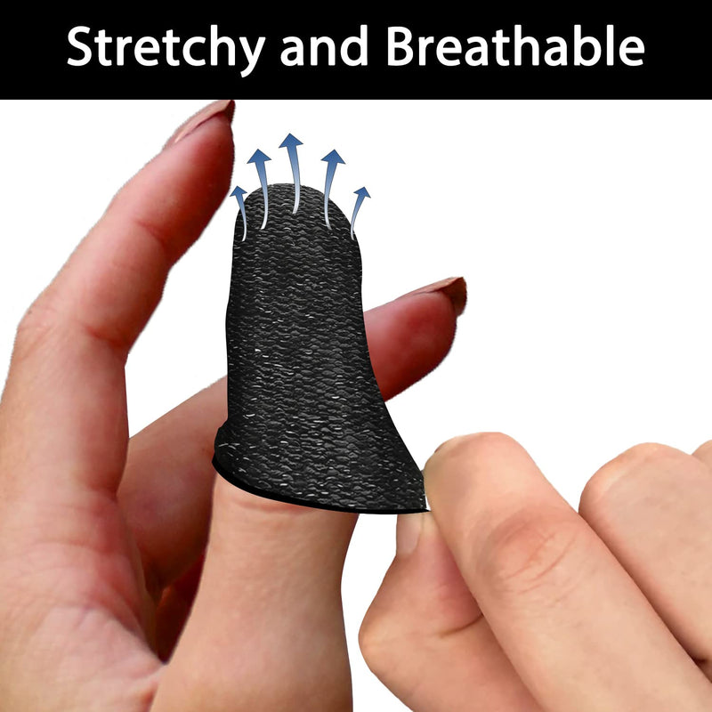 12 Pieces Finger Cots, Reusable Thumb Protector Non Slip Finger Protectors Breathable Finger Cots Cut Resistant Protection for Work, Kitchen, Garden, Sculpture (Black)… Black - NewNest Australia