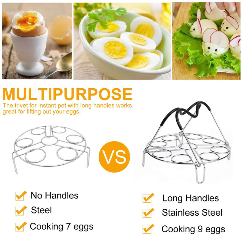 Egg Steamer Rack Trivet with Heat Resistant Handles for Instant Pot Accessories 5,6,8 Quart & Pressure Cooker, Stainless Steel 1Pcs - Egg Steamer Rack - NewNest Australia