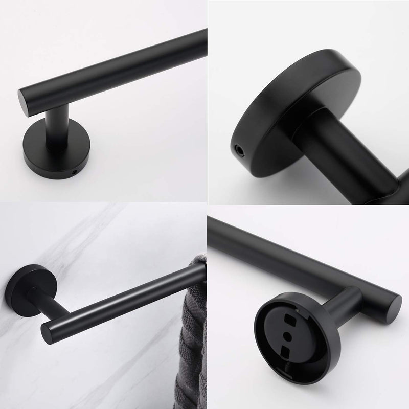 Nolimas Matte Black Bath Towel Bar Single Bars Towel Rack Rod Classic Wall Mounted SUS304 Stainless Steel Bathroom Towel Holder Toilet Kitchen Towel Shelf Single Layer,18 inches 18inches - NewNest Australia