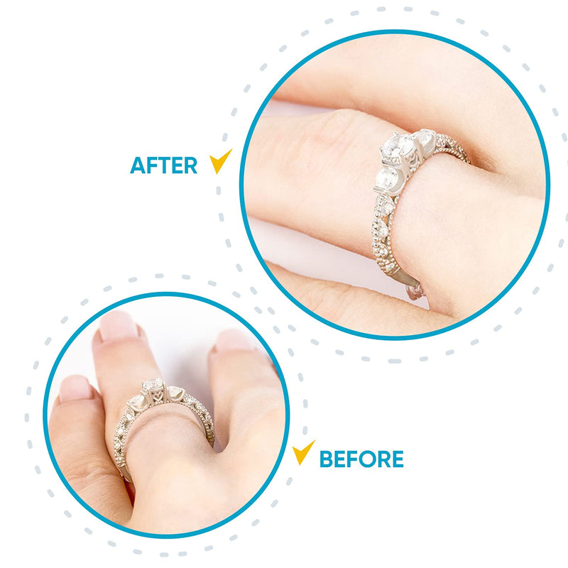 Ring Size Adjuster for Loose Rings - 12 Pack, 2 Sizes - Jewelry Sizer, Mandrel for Making Jewelry Guard, Spacer, Sizer, Fitter - Spiral Silicone Tightener Set with Polishing Cloth - NewNest Australia