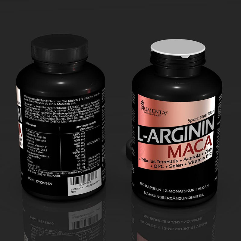 Arginine 1500 mg + Maca 1200 mg + Zinc, OPC - 140 Capsules - NewNest Australia