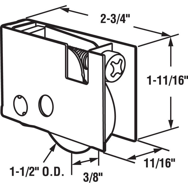 Prime-Line D 1998 Pella Sliding Door Roller Assembly with 1-1/2-Inch Ball Bearing Steel - NewNest Australia