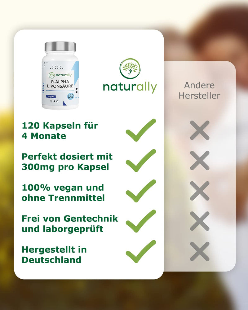 naturally R Alpha lipoic acid capsules [for 4 months] 120 pieces 300 mg R Alpha lipoic acid high dosage - Made in Germany, vegan, alpha gbc, nac - NewNest Australia