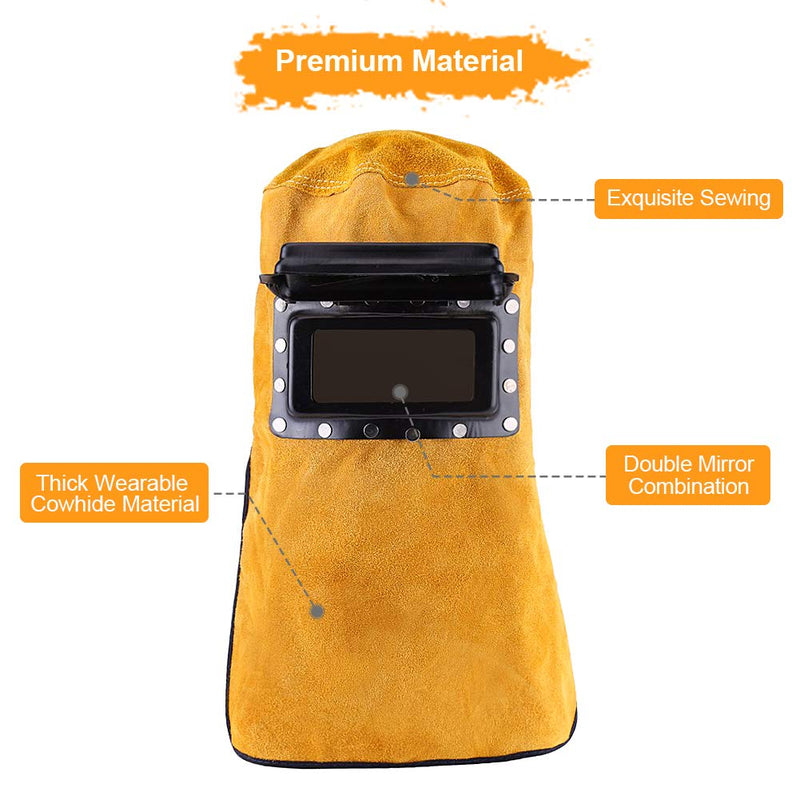 Comfortable Leather Welder Welding Mask Work Cap Hood Helmet Clamshell Welder Helmet Durable Good Quality Heat Resistant Breathable Welding Helmet Protection Mask with Lens - NewNest Australia