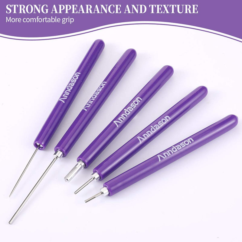 Anndason 5 in 1 Quilling Tools, 5pcs Different Size Quilling Slotted Tools purple - NewNest Australia