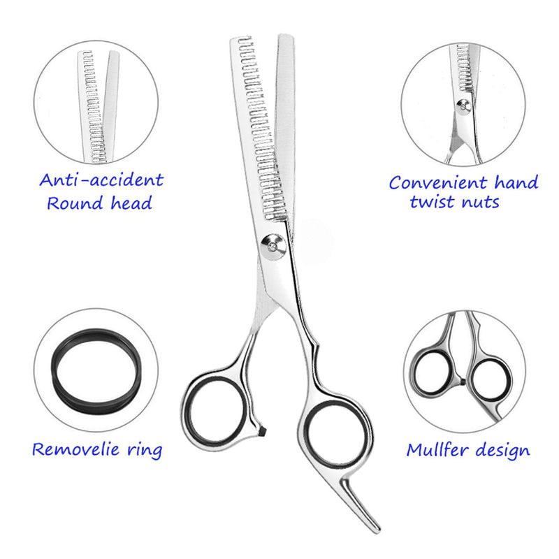 ESSOY professional thinning scissors, hair scissors (6.7 inches), stainless steel haircut scissors for the salon at home, hairdressing scissors for women, men, children, silver - NewNest Australia