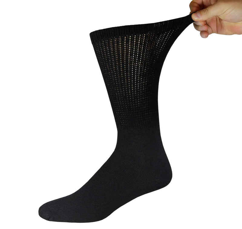 Big and Tall Diabetic Neuropathy Cotton Socks, King Size Mens Athletic Crew and Quarter Socks (Size: 13-16) (Black, 3) Black - NewNest Australia