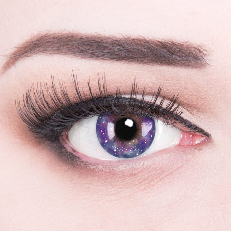 Colored Contact Lenses 1 Pair Galaxy Universe Anime Manga - STRONG OPERATION - Heroes of Cosplay - Annual Lenses for Costumes, Halloween, Carnival, Carnival with Free Lens Case - Without Prescription 1 Piece (Pack of 2) - NewNest Australia