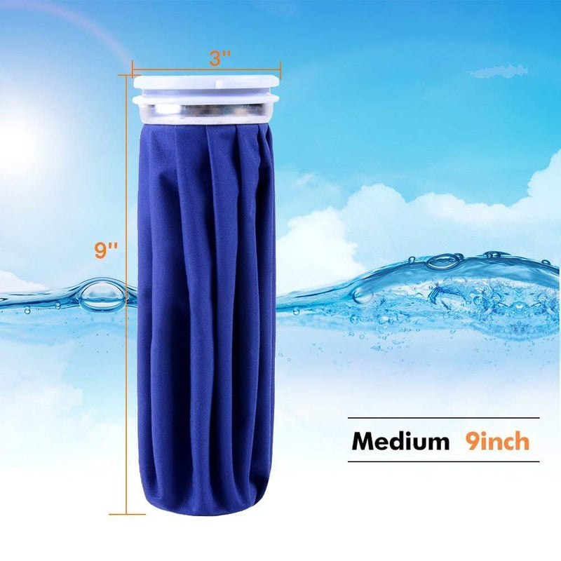 Ice Cold Pack Ohuhu 9" Reusable Ice Bag Hot Water Bag for Injuries, Hot & Cold Therapy and Pain Relief, No-Leak Waterproof Ice Bag, Blue 1 Count (Pack of 1) - NewNest Australia
