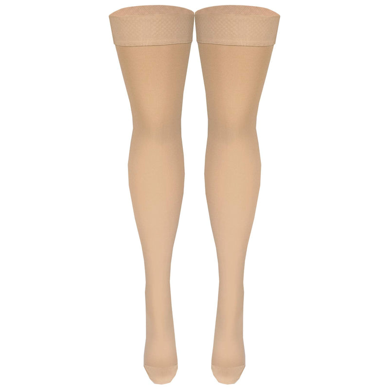 NuVein Medical Compression Stockings, 20-30 mmHg Support, Women & Men Thigh Length Hose, Closed Toe, Beige, Medium Medium (1 Pair) - NewNest Australia