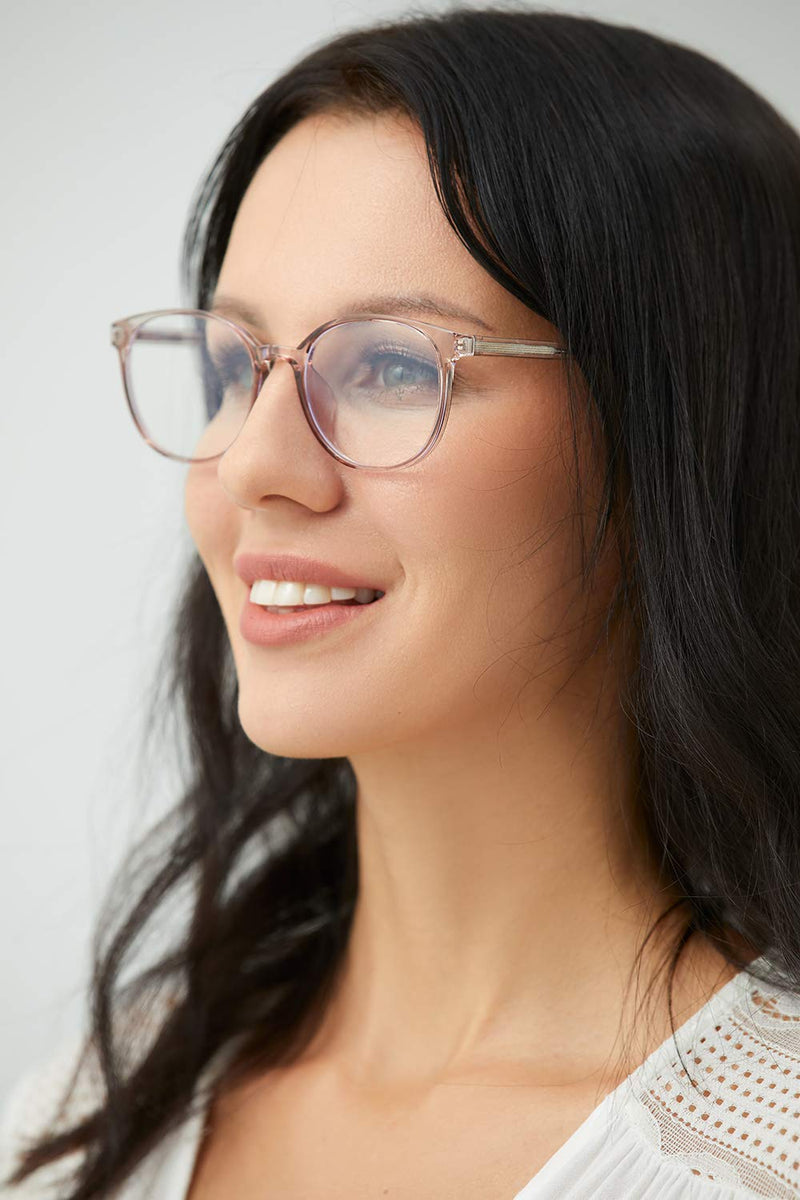 FONHCOO Blue Light Blocking Glasses Women Men TR90 Round Computer Eyeglasses (Blue) - NewNest Australia