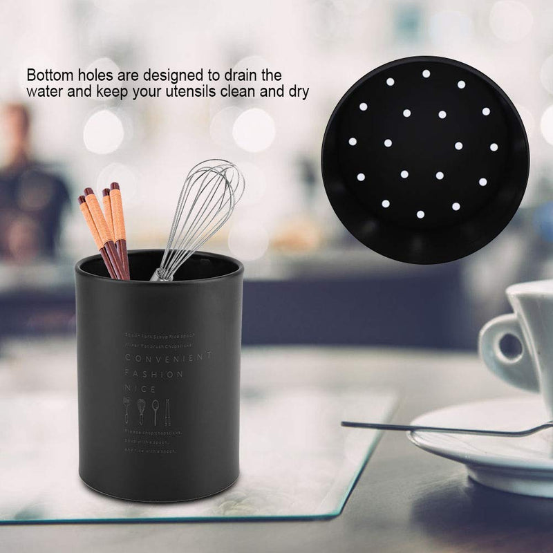 Black Utensil Holder Caddy, Metal Utensil Storage Basket Practical Kitchen Utensil Organiser Compact Flatware Silverware Organizer Tableware Holder for Forks Knives and Spoons Black - NewNest Australia