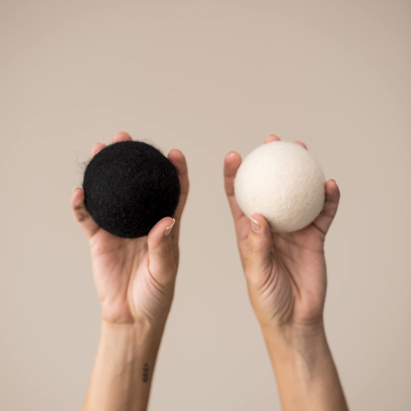 Molly's Suds Wool Dryer Balls | XL, Premium Organic Fabric Softener, Hypoallergenic, Hand-Felted, Reusable, Reduce Drying Time | Black, Set of 6 - NewNest Australia