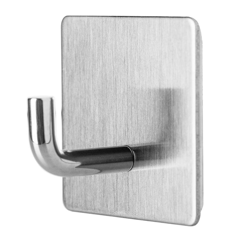 NewNest Australia - Adhesive Hooks, Towel Hook for Bathroom Kitchen Coat Hook Brushed 304 Stainless Steel Power Wall Mount Hooks-4 Pack 4 Hooks 