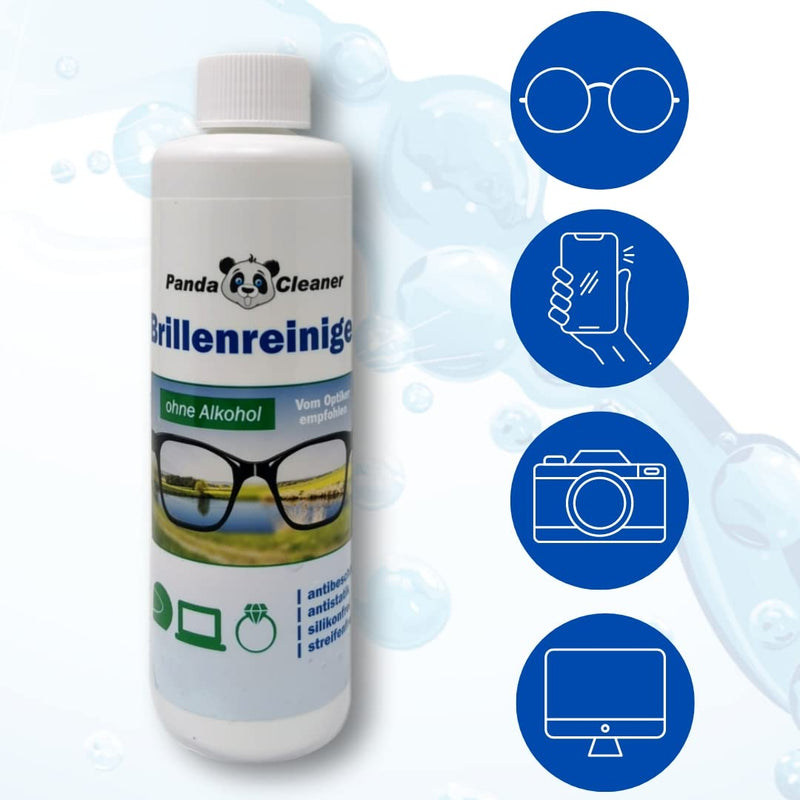PANDACLEANER® Set 400ml glasses cleaner 50ml spray for on the go + 100ml for home + 250ml refill bottle | without alcohol | anti-fog | streak-free | - NewNest Australia