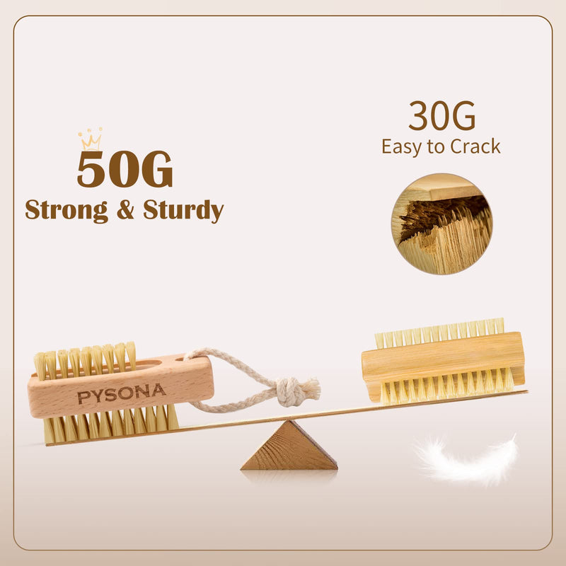 Nail Brush for Cleaning Fingernails,2 Pack Wooden Nail Brushes Fingernail Brush for Cleaning Nail Scrub Brush, Two-sided with Hanging Rope (Beechwood) - NewNest Australia