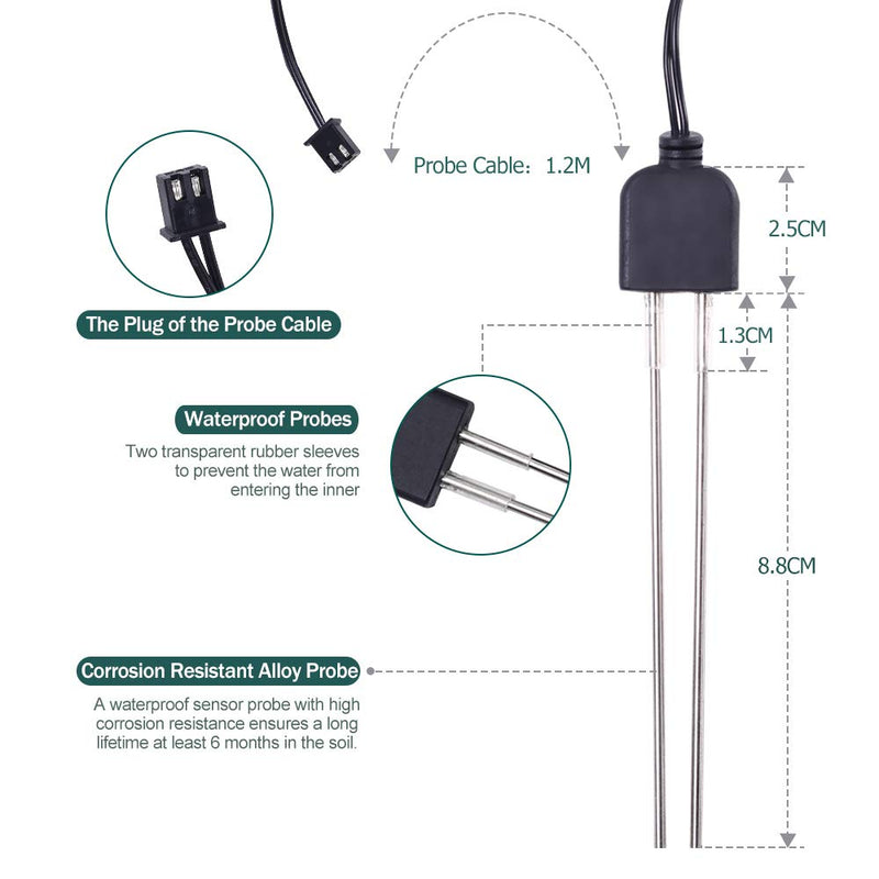 Resistive Soil Moisture Sensor, Icstation Humidity Detector, with Corrosion Resistant Probe, Digital Analog Signal Output for Arduino Garden Automatic Watering System (Pack of 2) - NewNest Australia