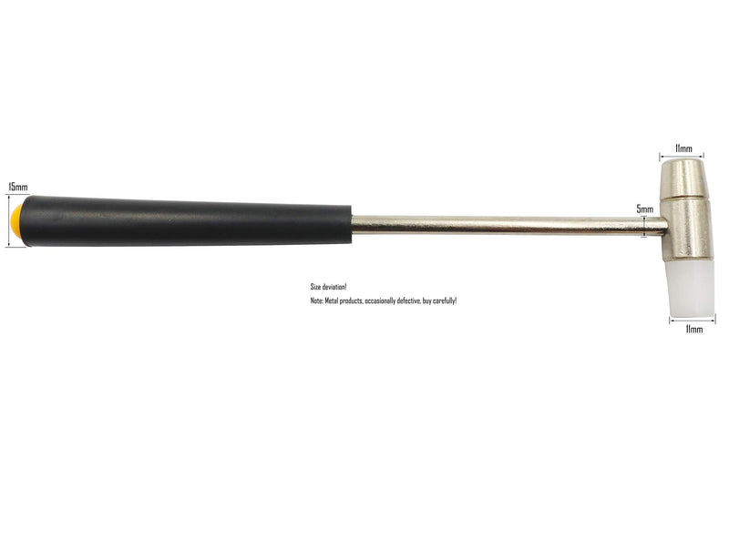 LBY 2-Pack Jewelers Dual Head Hammer, 11mm(.43'') Small Metal Hammer Black Handle Small Plastic Hammer Set, Non Slip Plastic Grip Perfect,for Leather Crafts Jewelry Hammer 11mm(.43'') Black Handle Small Hammer - NewNest Australia