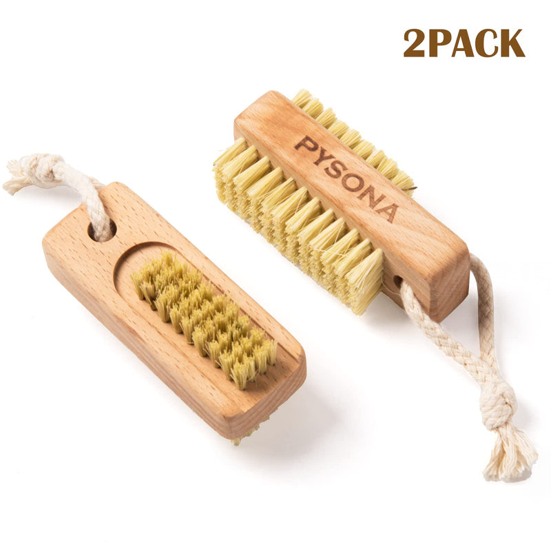 Nail Brush for Cleaning Fingernails,2 Pack Wooden Nail Brushes Fingernail Brush for Cleaning Nail Scrub Brush, Two-sided with Hanging Rope (Beechwood) - NewNest Australia
