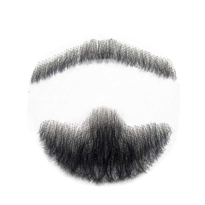 Remeehi Goatee Men's Beard Real Hair Lace Handmade Mustache for Fancy Dress Black Zhou - NewNest Australia