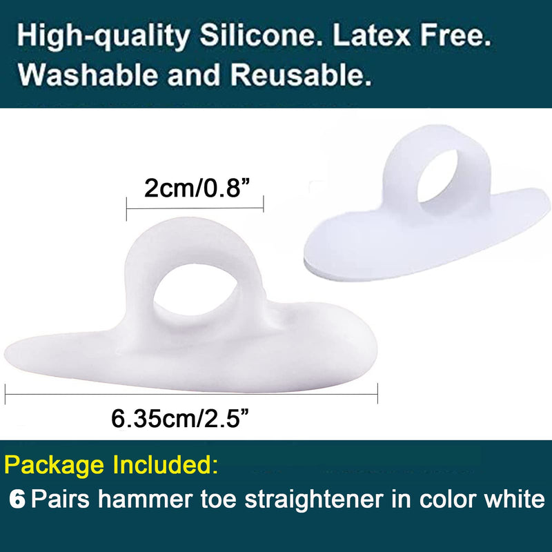 Footsihome 12 Pack Hammer Toe Cushion Hammer Toe Gel Crest Correction and Straightener Soft Gel Pads Splints for Curly Curved Claw and Hammer Toe Relief - NewNest Australia