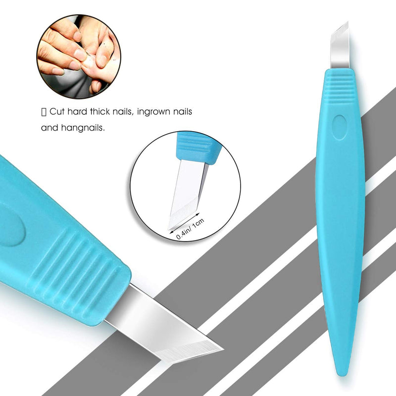 Bezox Professional Callus Slicer Blades Made Of Stainless Steel Callus Remover - Foot Care Manicure Pedicure Knife Kit Callus Corn Hard Tough Skin Remover Razor (Blue) - NewNest Australia