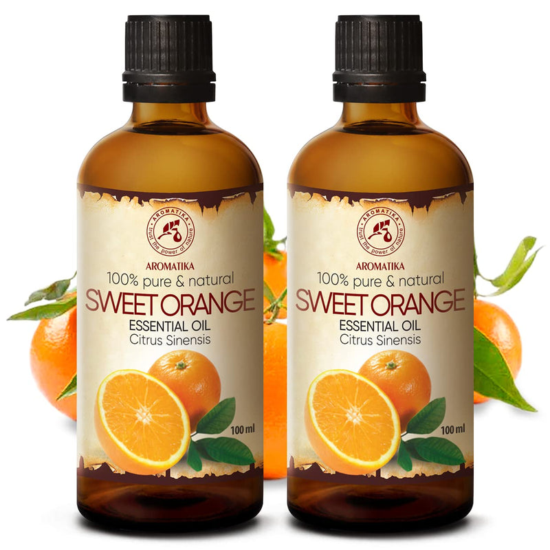 Orange Oil 2 X 100 Ml - Citrus Sinensis - Brazil - 100% Pure & Natural - Orange Essential Oil For Good Sleep - Room Fragrance - Oil Burner - Orange Oil Essential - NewNest Australia