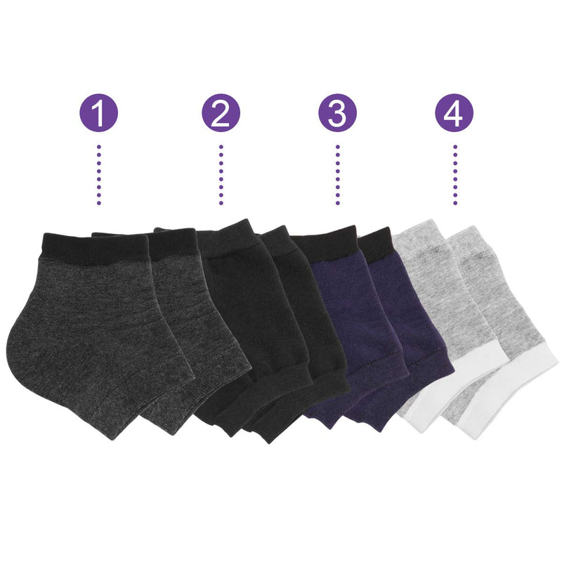 4 Pairs Heel Moisturizing Socks, Spa Lotion Gel Socks for Dry Cracked Heels, Open Toe Socks for Men and Women for Heal, Treat Dry While You Sleeping - NewNest Australia