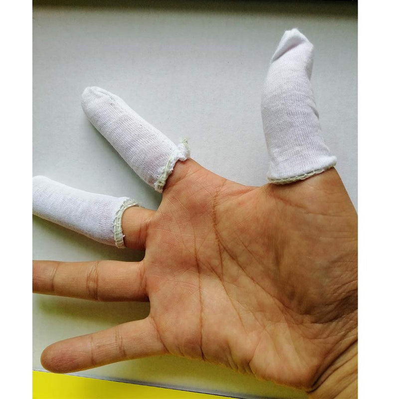 200 Pcs Cotton Finger Cots Small Finger Guards Hand Thumb Fingertips Sleeves Protector by EORTA, Comfortable, Breathable, Absorb Sweat, Reusable, Protect The Wound from Infection, White, Very Small - NewNest Australia