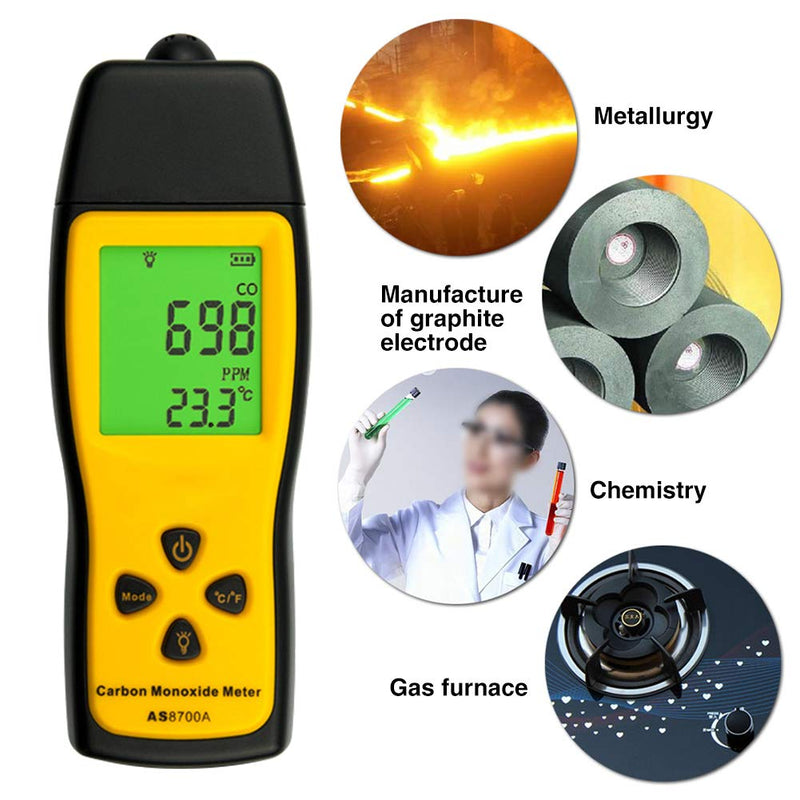 Handheld CO Detector,Portable CO Gas Leak Detector, Gas Analyzer, Professional High Precision Detector,0～1000ppm(Battery Not Included) as picture show - NewNest Australia