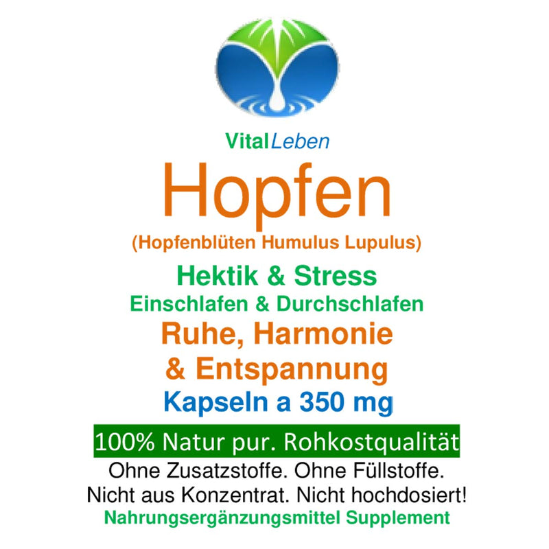 HOPS - Pure hop blossoms (Humulus Lupulus). 180 hop flower powder capsules each 350mg. Peace and relaxation during hectic times and stress. Menopause harmony. PURE NATURE - without ADDITIVES. 26655-180 - NewNest Australia