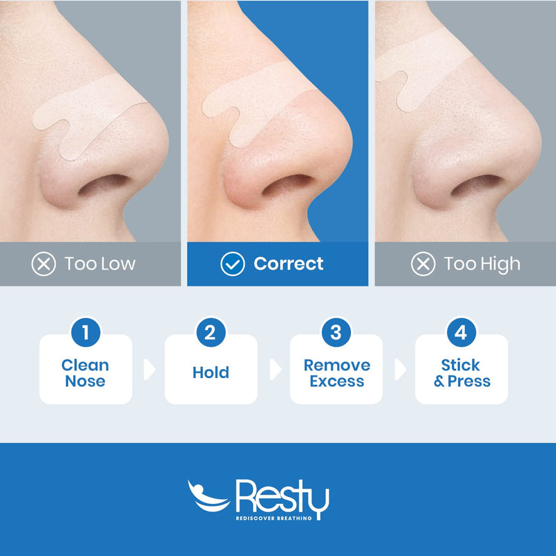Resty Nasal Strips For Improved Nose Breathing (Pack Of 36, Transparent) - Anti Snoring Nose Plasters For Opening The Nasal Passages - Nose Strips For Sleep, Sports And Everyday Life - Nose Plasters - NewNest Australia