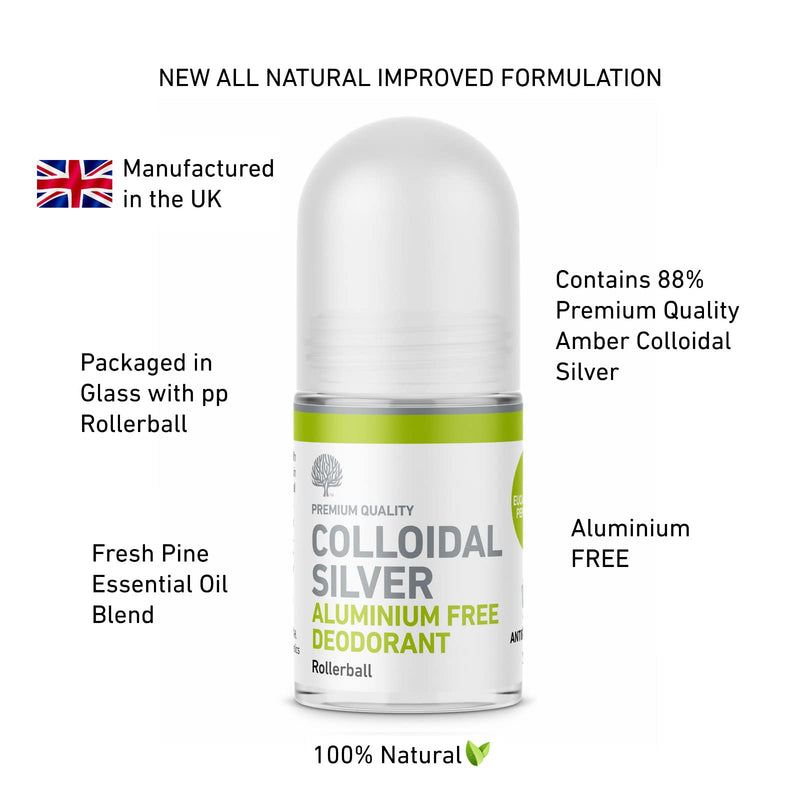 NEW Nature's Greatest Secret All Natural Premium Quality Aluminium Free Antibacterial All Natural Colloidal Silver Deodorant (Pine, Eucalyptus & Peppermint) 50ml - NewNest Australia