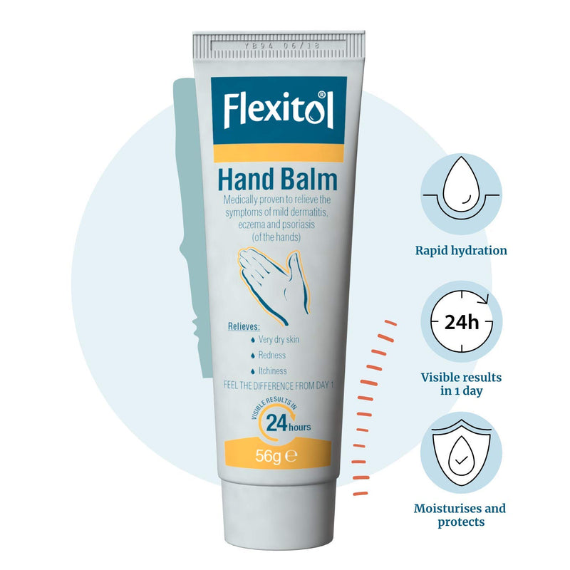 Flexitol Hand Balm for Dry and Itchy Skin 56g Relieves the Symptoms of Mild Dermatitis Eczema and Psoriasis, Shea Butter, 56 gram - NewNest Australia