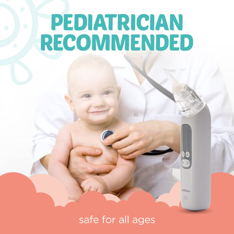LitteTora Rechargeable Baby Nasal Aspirator - Electric Nose Sucker Baby Nose Cleaner - Toddlers Booger Mucus Sucker - Baby Vac Nasal Aspirator - Infant Booger Suction Removal Device - NewNest Australia