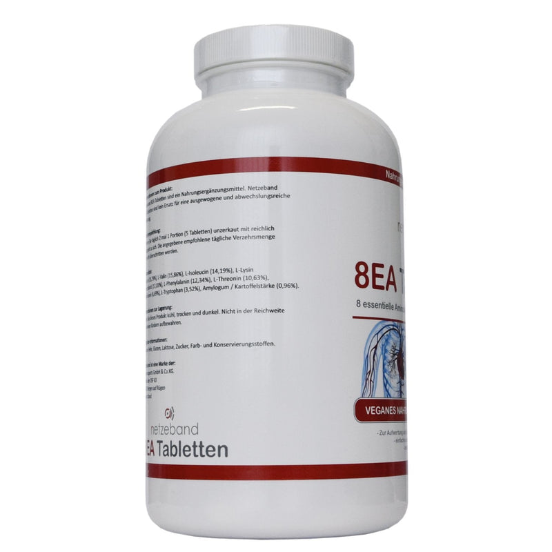 8 essential Amino Pattern 8EA - amino acids 240 vegan tablets in the optimal ratio of L-leucine, L-valine, L-isoleucine, L-phenylalanine, L-lysine, L-threonine, L-methionine and L-tryptophan - NewNest Australia